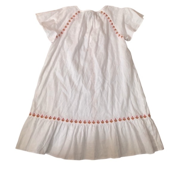 Madewell White Linen Blend Embroidered Dress Size Small - Picture 3 of 4
